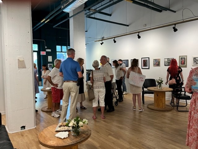 People talking in a reception