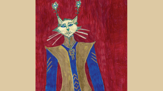 Painting of a cat looking creature